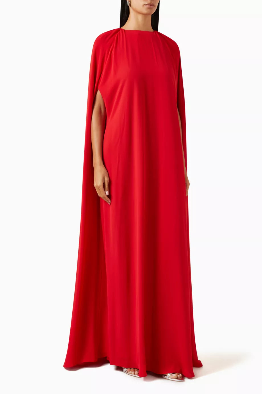 Marco Cape Maxi Dress in Satin