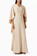 Bead-embellished Cape Maxi Dress