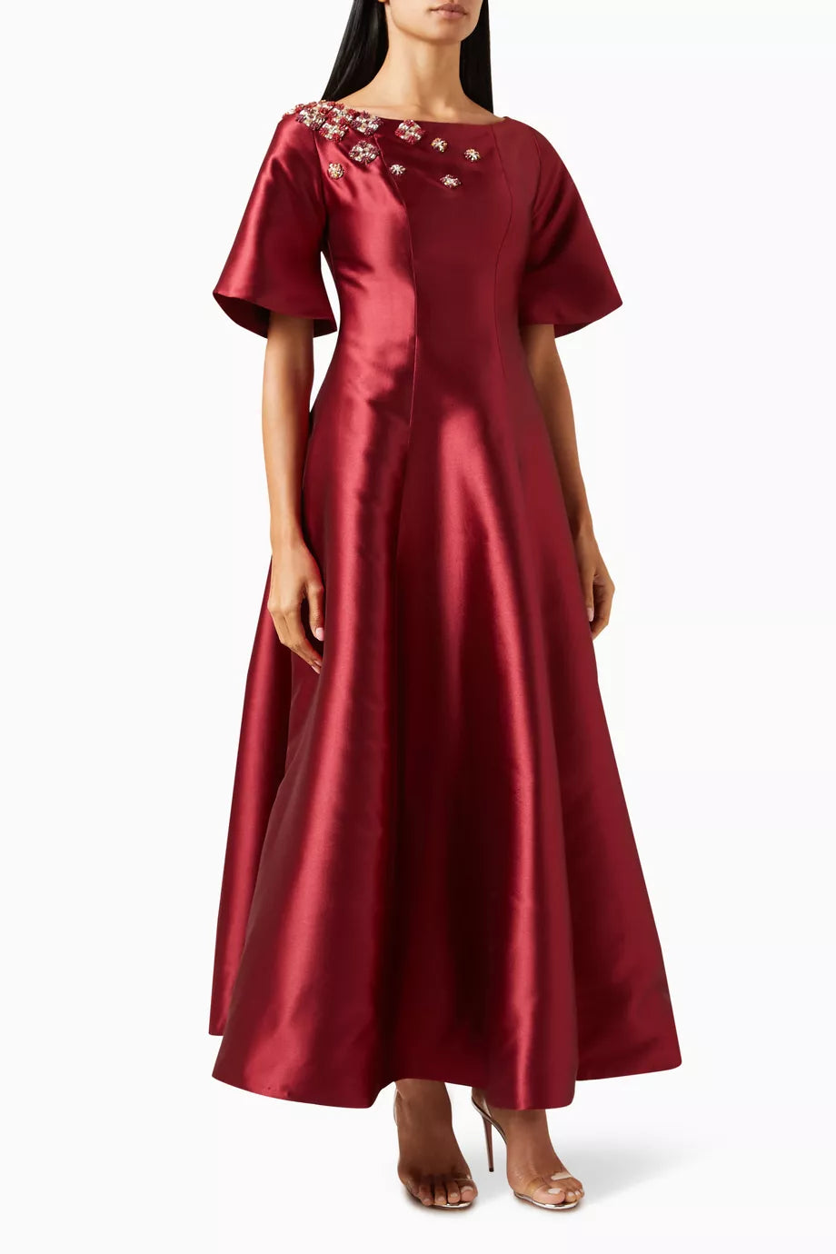 Bead-embellished Flared Dress