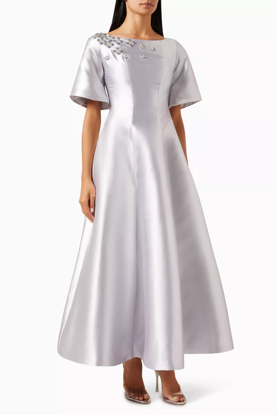 Bead-embellished Flared Dress