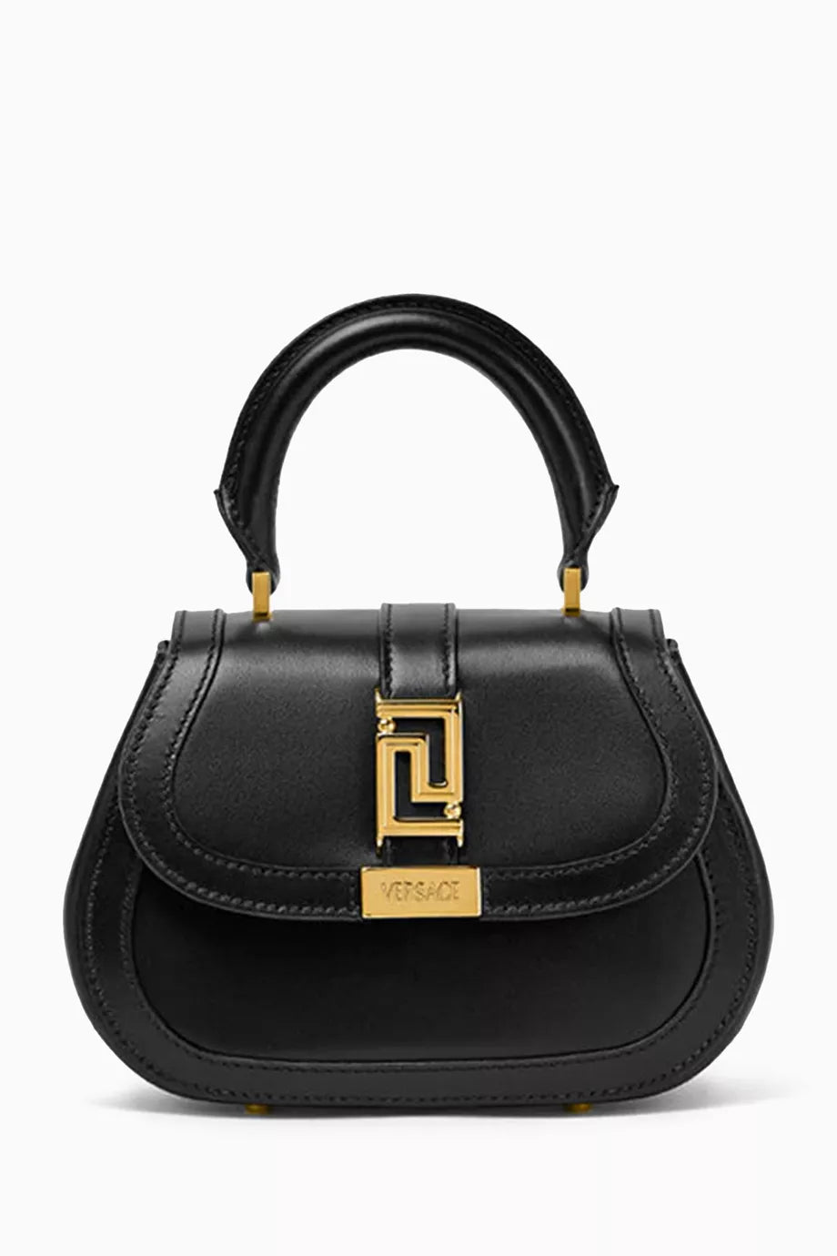 Mini Greca Goddess Top-handle Bag in Leather