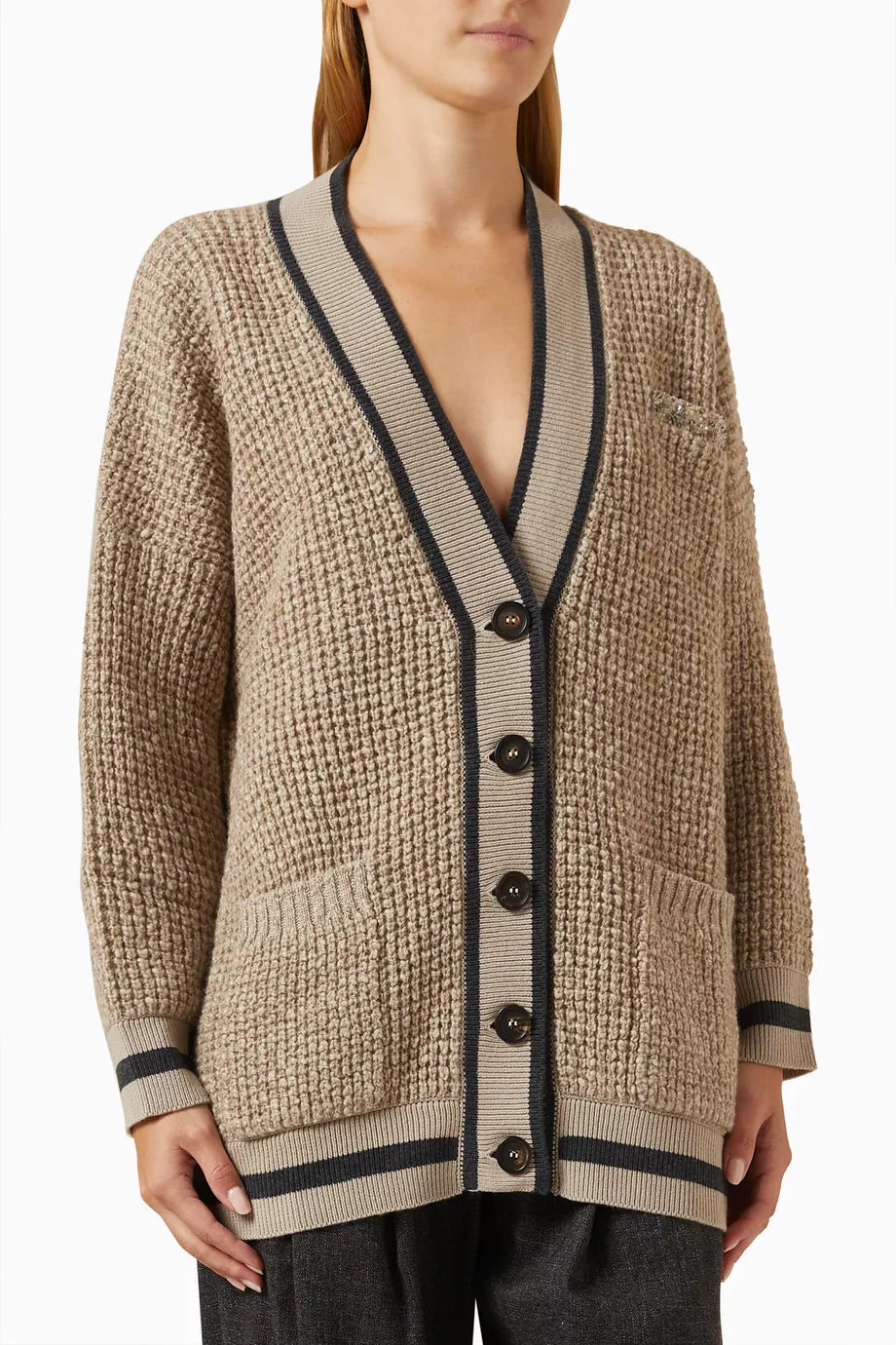 Oversized Cardigan in Wool-cashmere