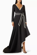 Asymmetrical Tie-front Maxi Dress