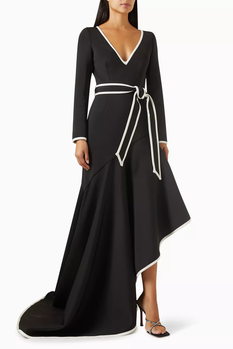 Asymmetrical Tie-front Maxi Dress