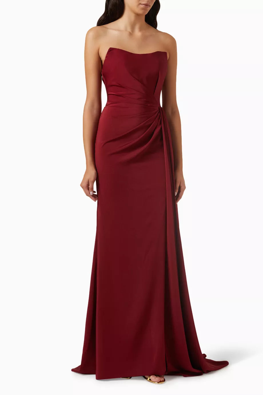 Pleated Drape maxi Dress