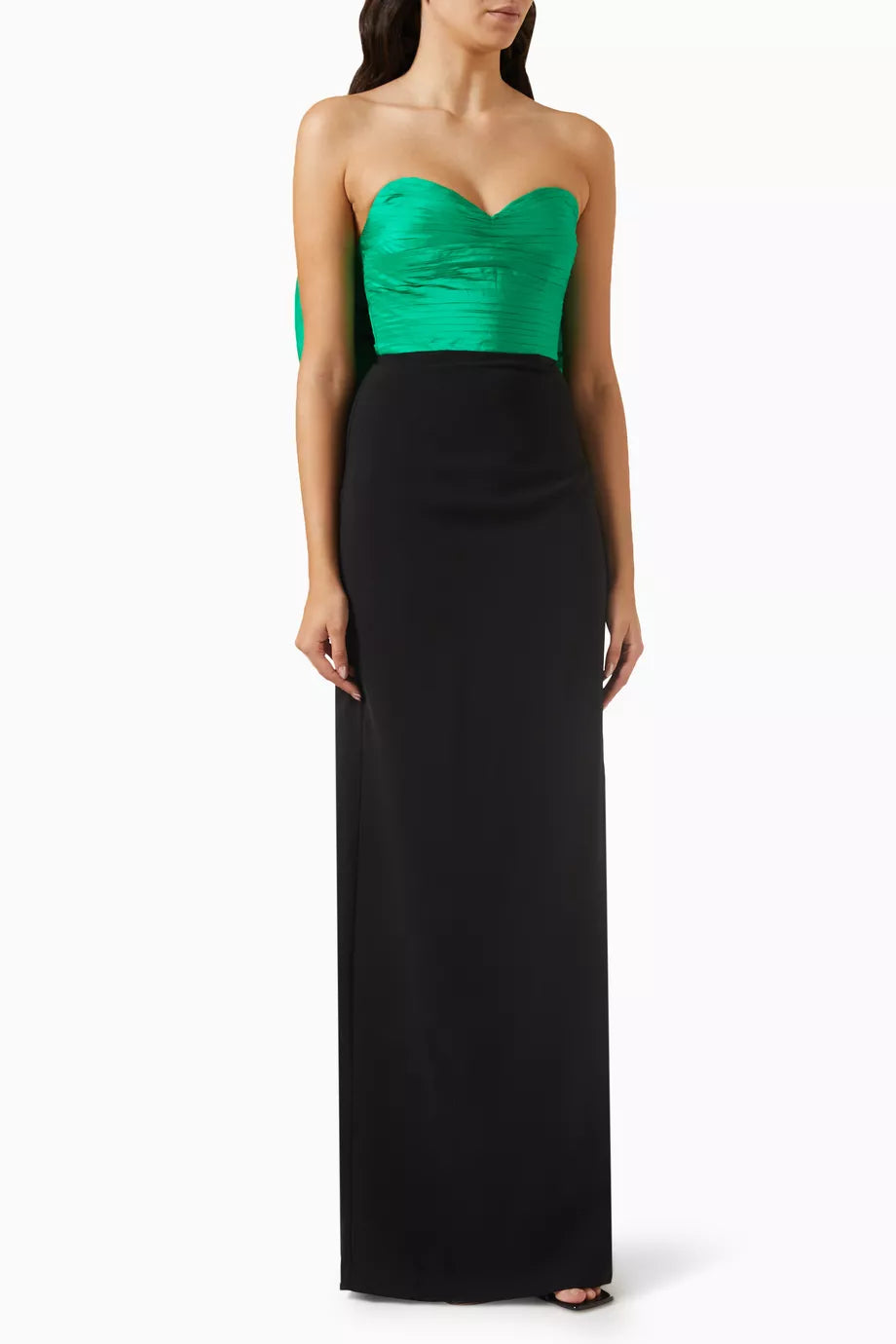 Strapless Maxi Gown in Silk Taffeta & Stretch Crepe