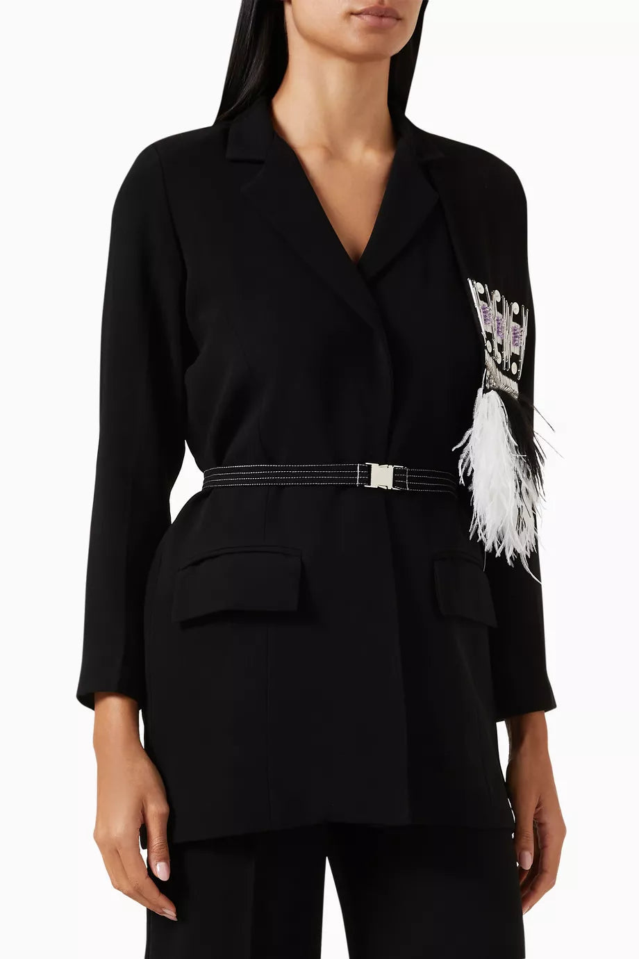 Embellished Jacket in Crepe