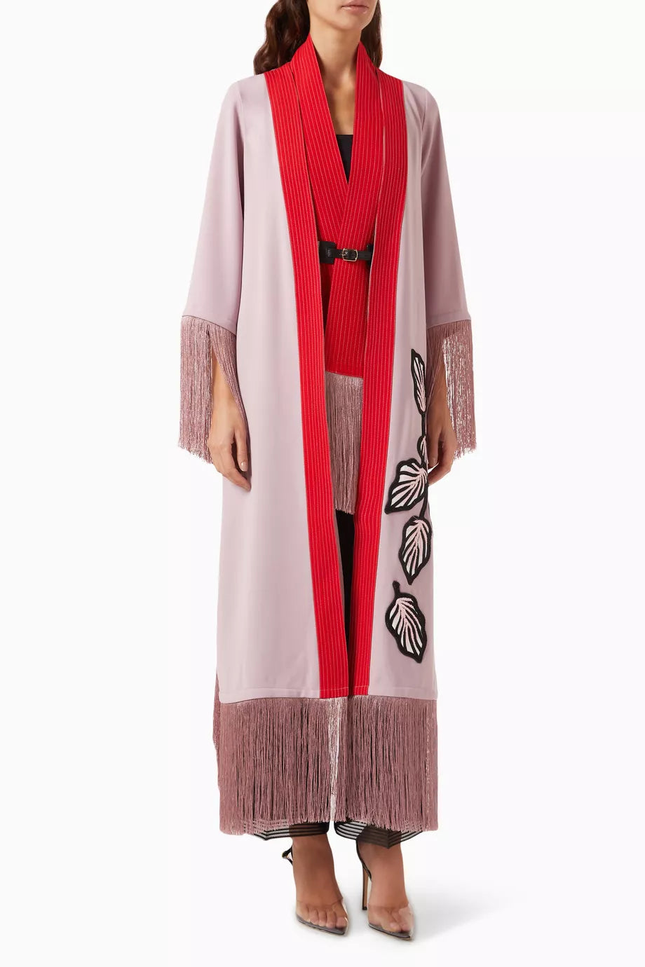 Embellished Fringe Cardigan in Crepe