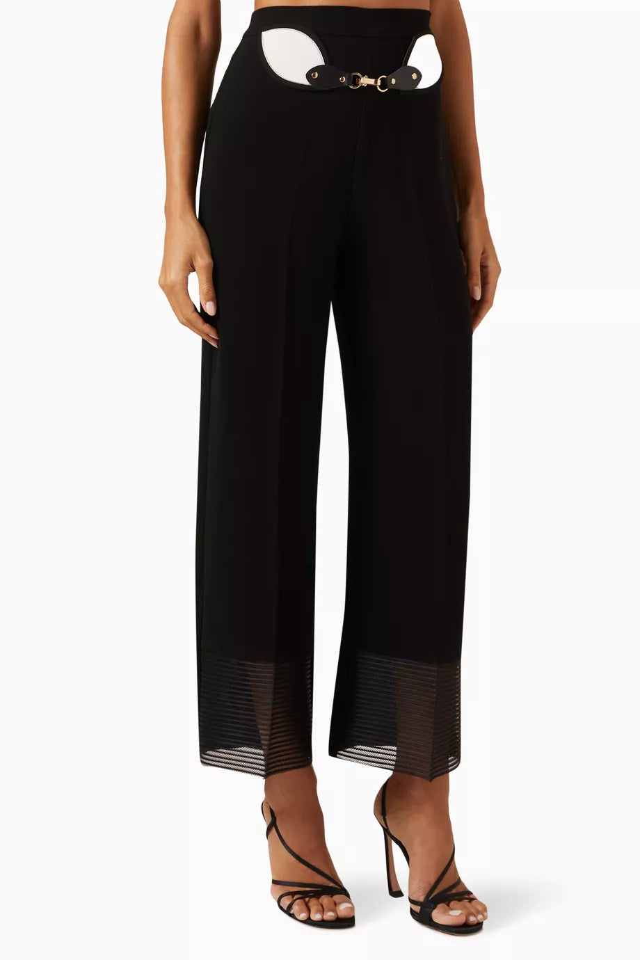 Embellished Belted Pants in Crepe