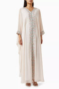 Floral Embroidered Kaftan in Chiffon