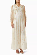 Floral Embroidered Kaftan in Chiffon
