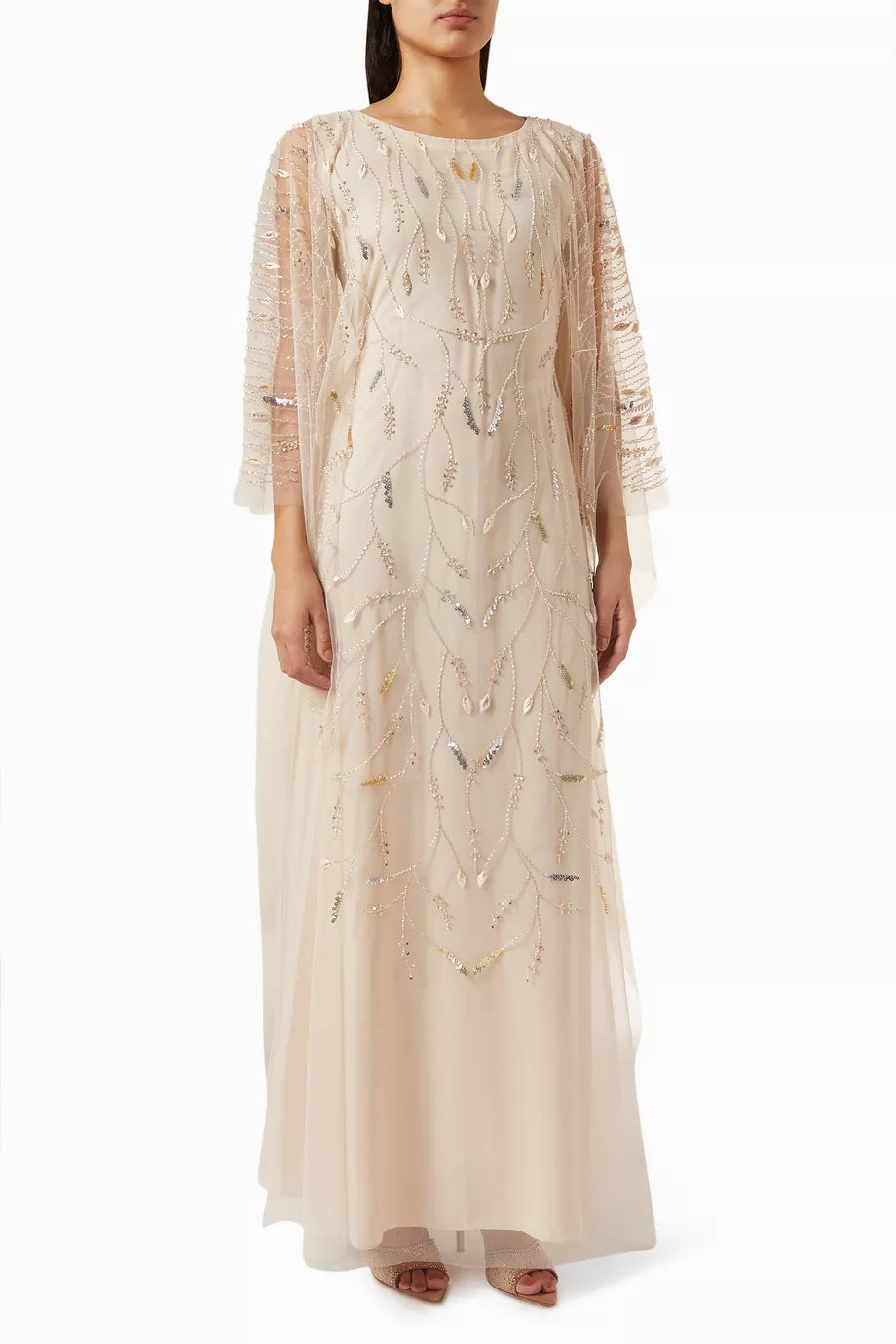 Embroidered Kaftan in Chiffon