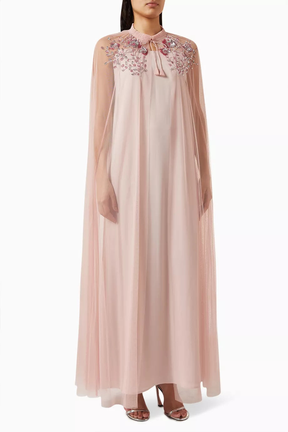 Floral Embroidered Kaftan in Chiffon