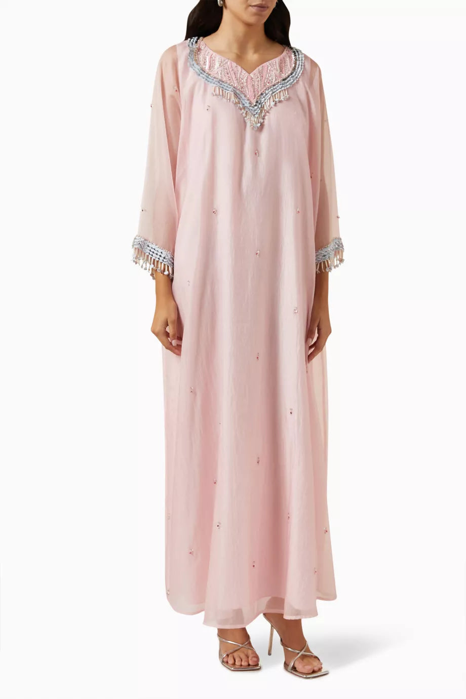 Embroidered Kaftan in Chiffon