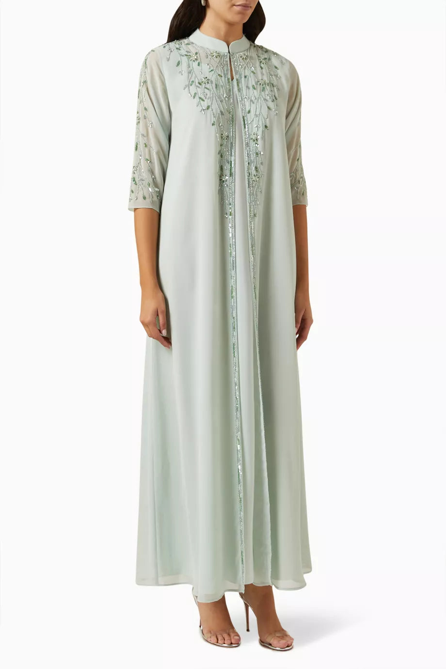 Embroidered Kaftan in Chiffon