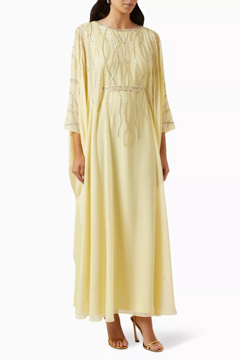 Embroidered Kaftan in Chiffon