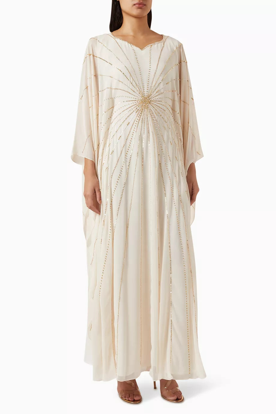 Embroidered Kaftan in Chiffon