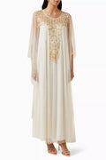 Floral Embroidered Kaftan in Chiffon