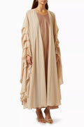 Cape-style Ruffled Abaya Jacket in Chiffon