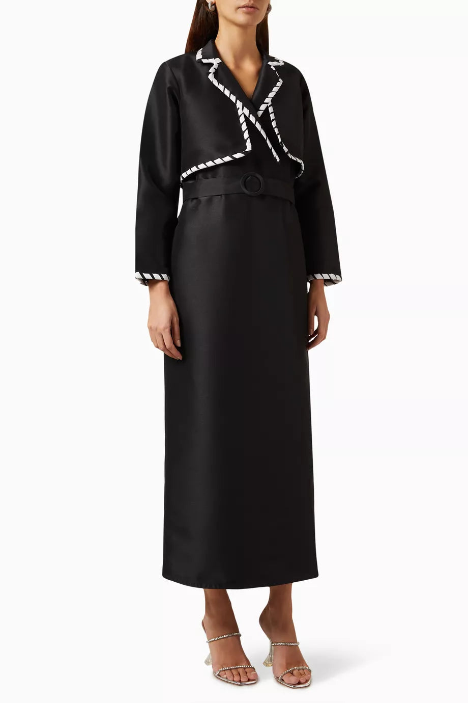 Braided Abaya Jacket in Satin