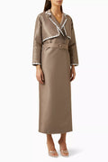 Braided Abaya Jacket in Satin