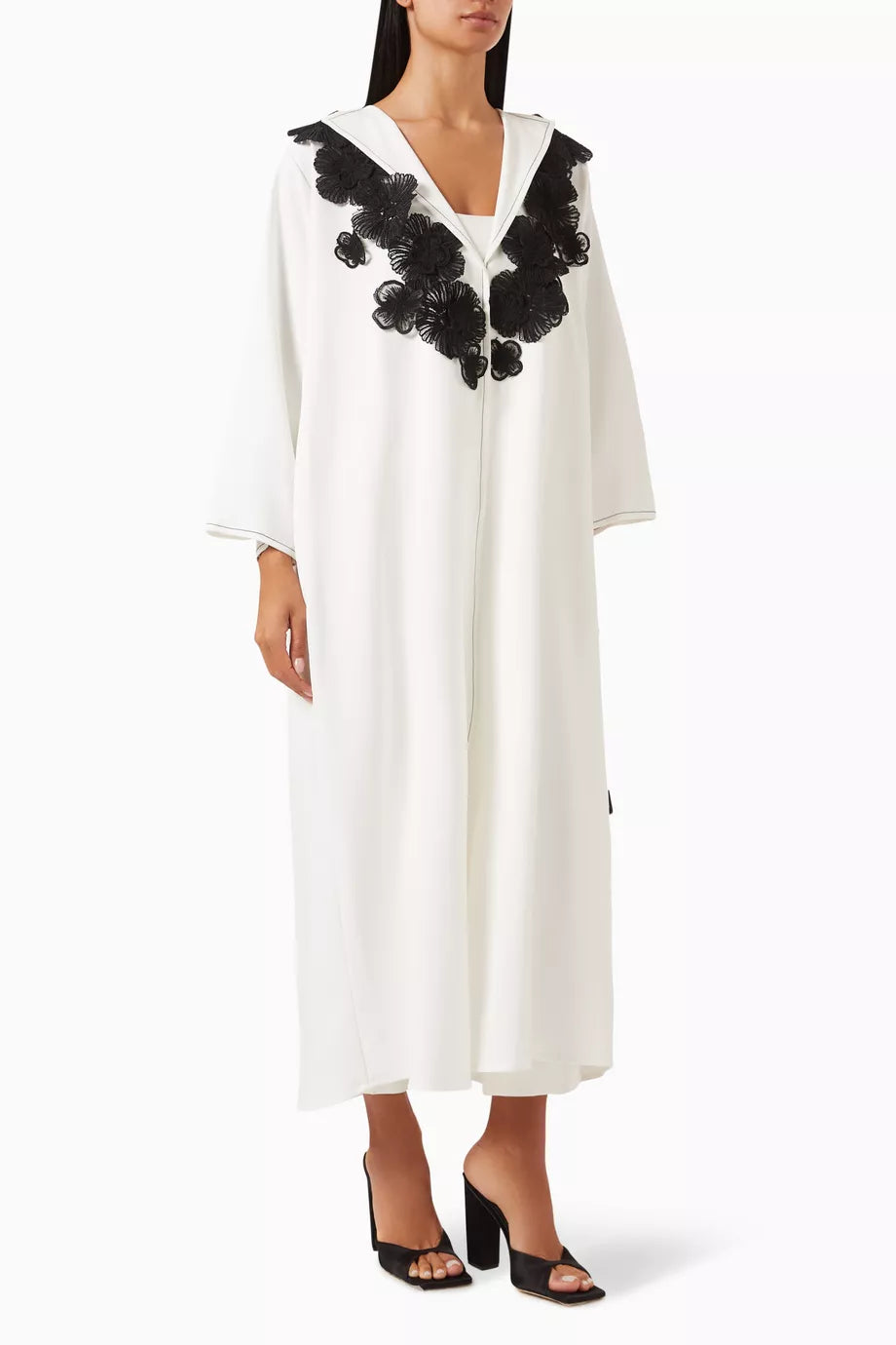 Floral-appliquéd Abaya