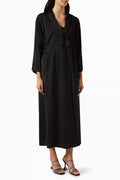 Lace-up Coat Abaya in Satin