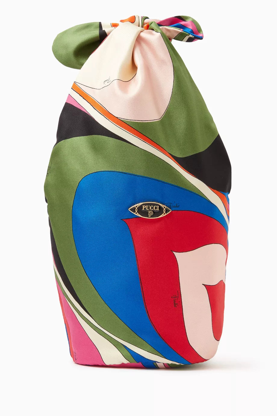Lido Onde-print Bucket Bag in Silk-twill
