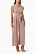Belted Jumpsuit in Crepe