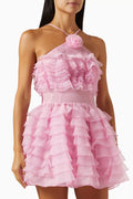 Florian Ruffle Mini Dress in Organza