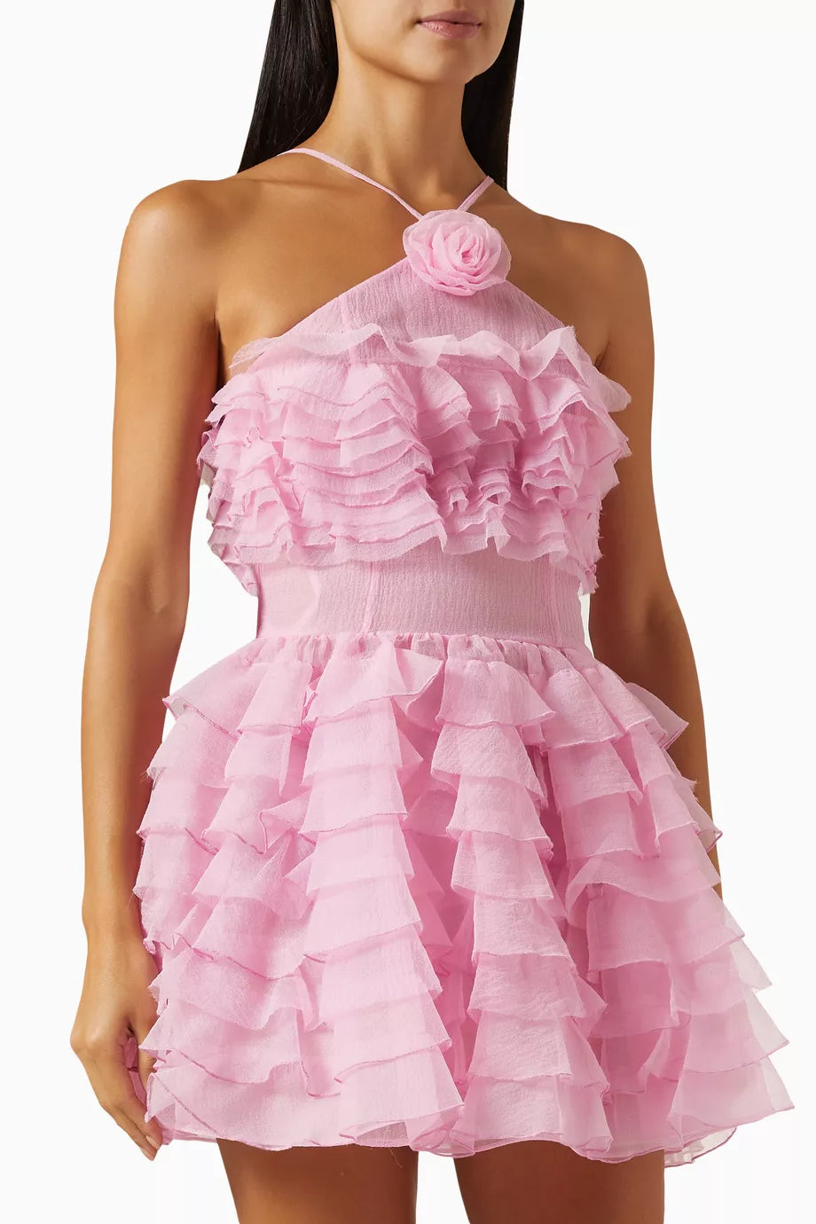 Florian Ruffle Mini Dress in Organza