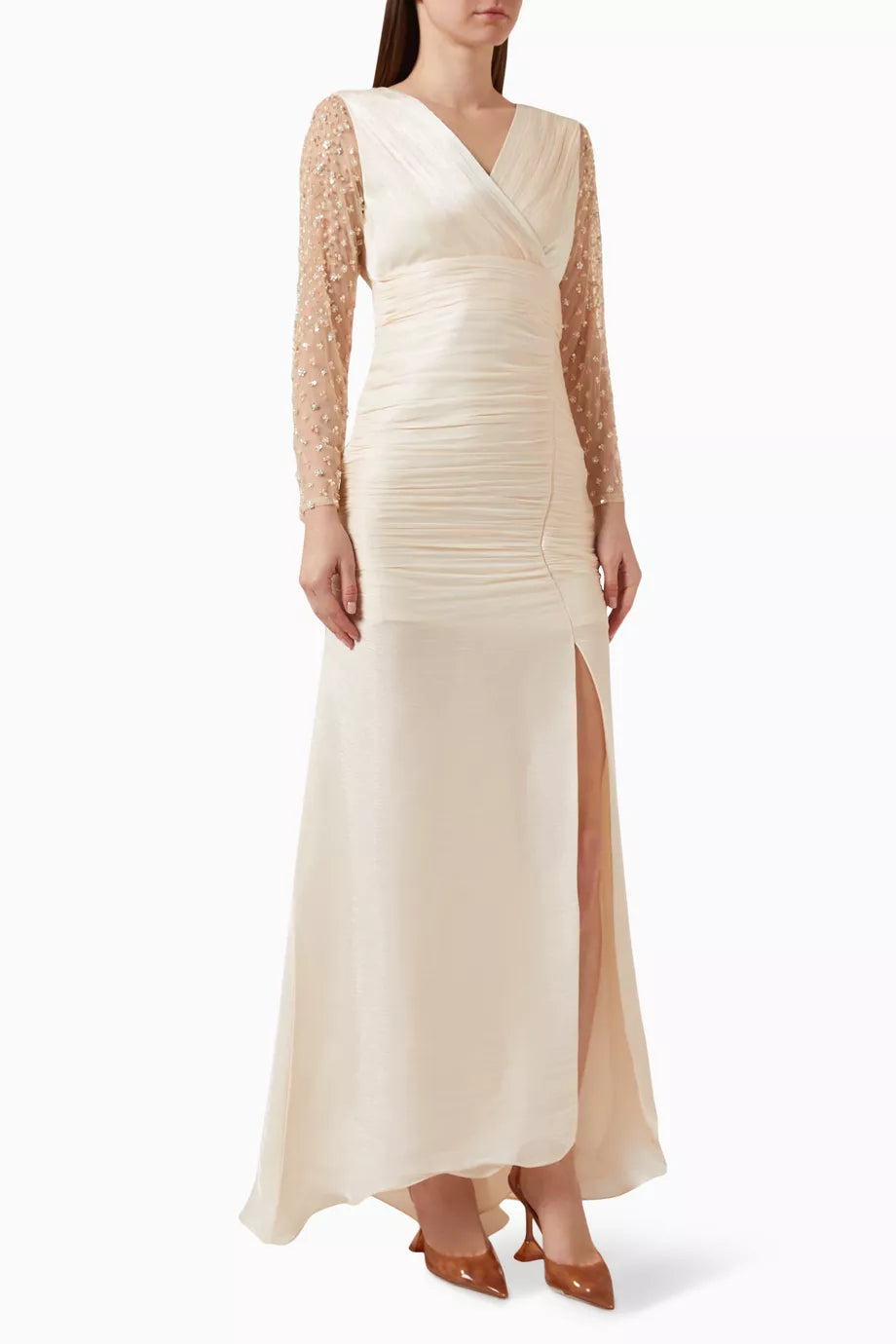 Embellished Sleeve Gown
