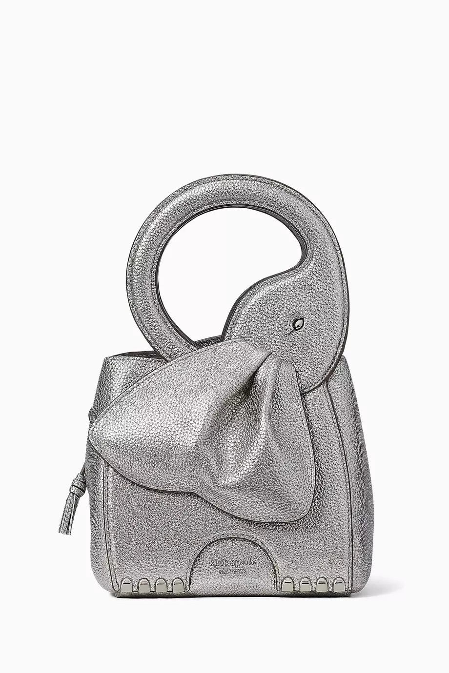 Ellie 3D Elephant Top-handle Bag in Metallic Leather