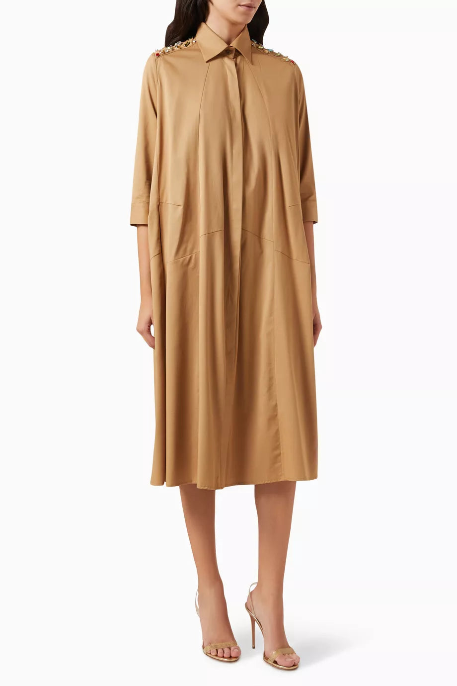 Crystal-embellished Shirt Dress