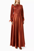 Embellished Maxi Dress in Satin
