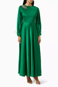 Embellished Maxi Dress in Satin