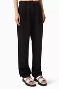 Aidan Pleated Pants in Logo-jacquard Fabric