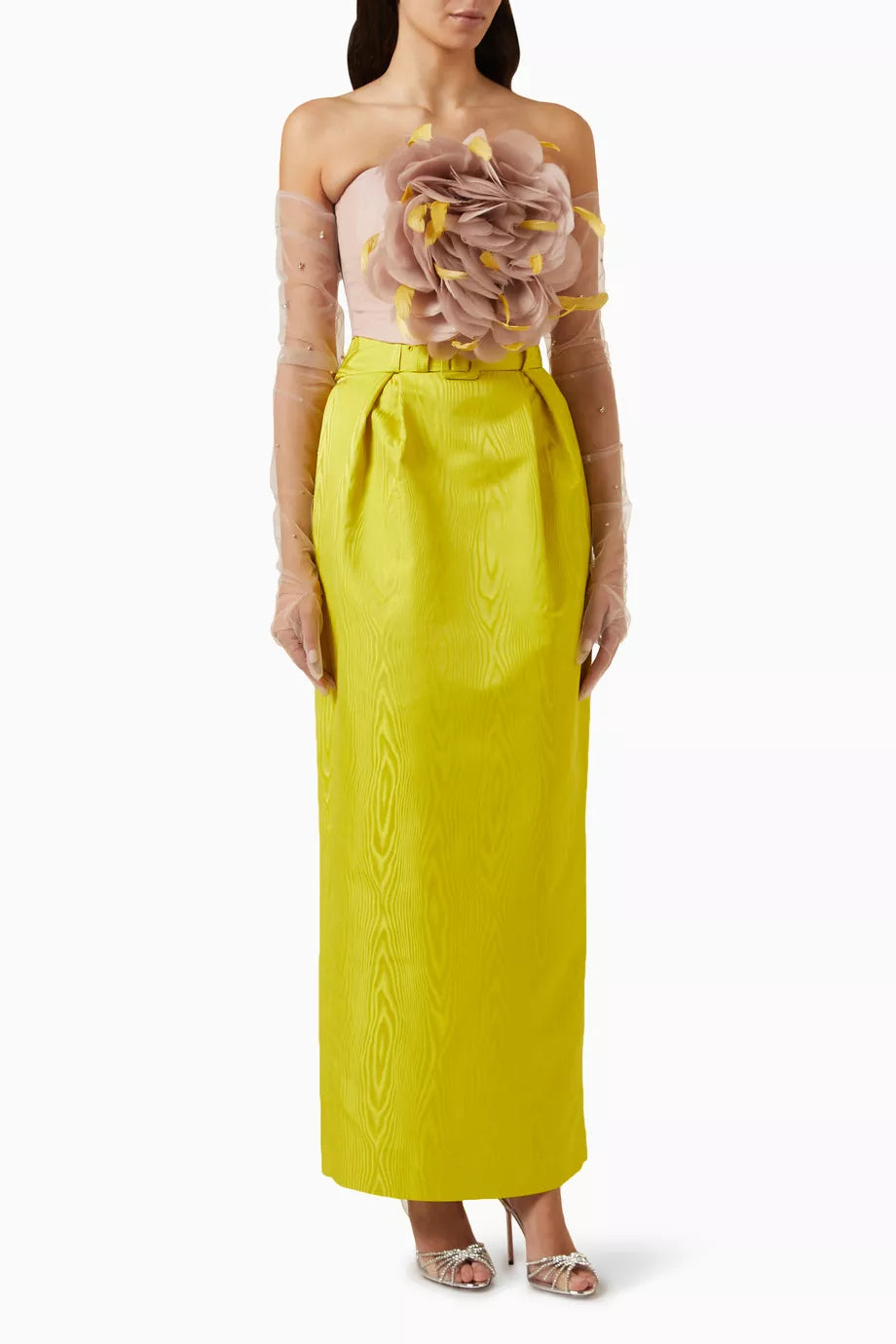 Floral-applique Top & Skirt Set