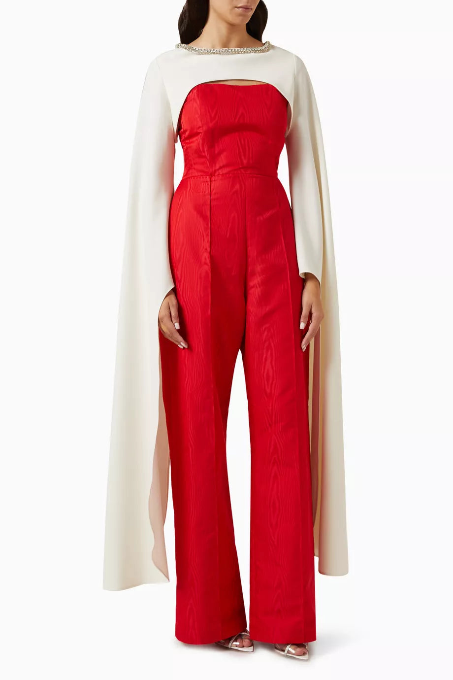 Embellished Cape & Jumpsuit Set