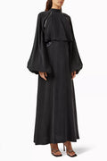 Detachable  Raglan Sleeve Maxi Dress in Cupro
