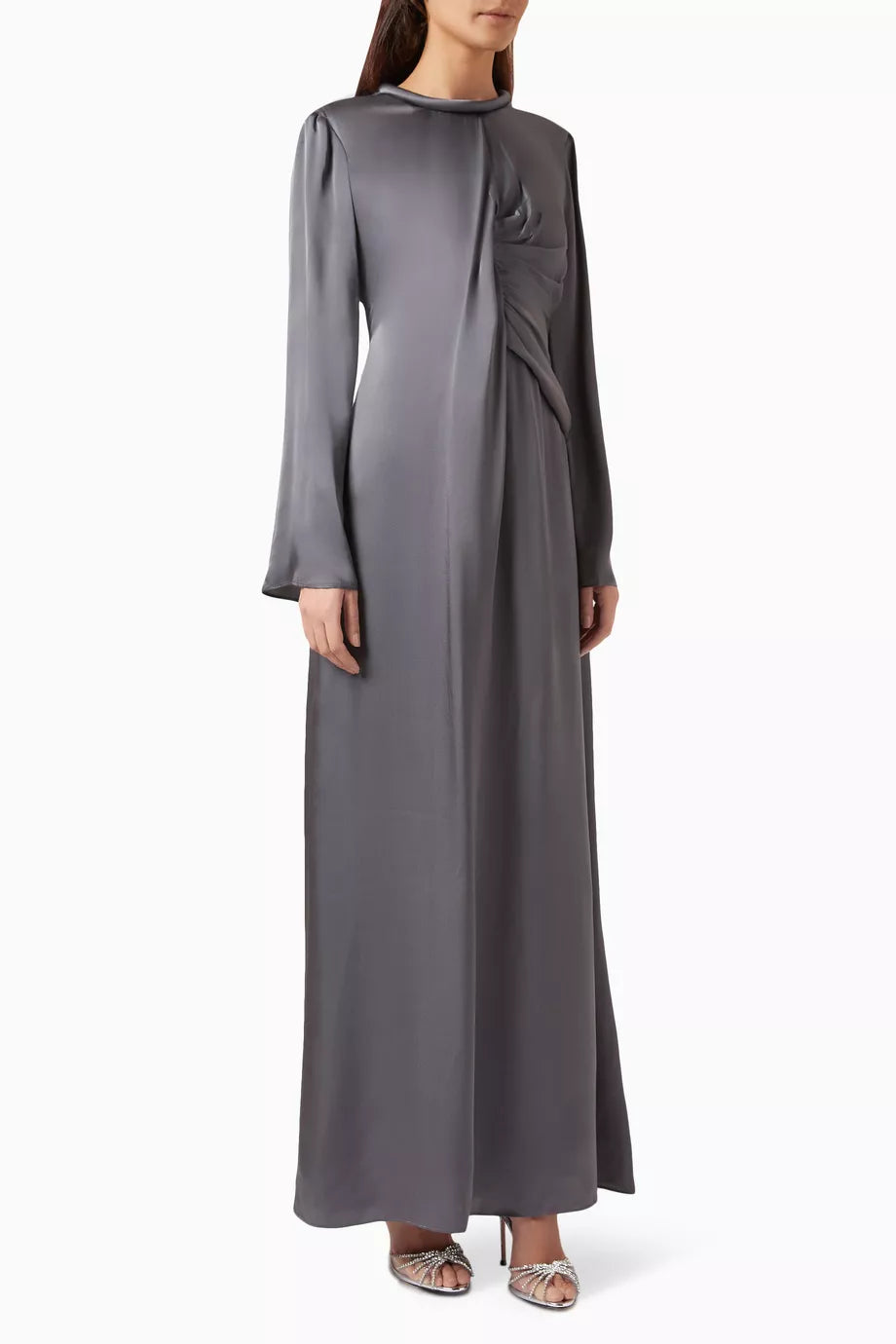 Magnet-closure Maxi Dress in Viscose