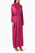 Draped Maxi Dress in Satin