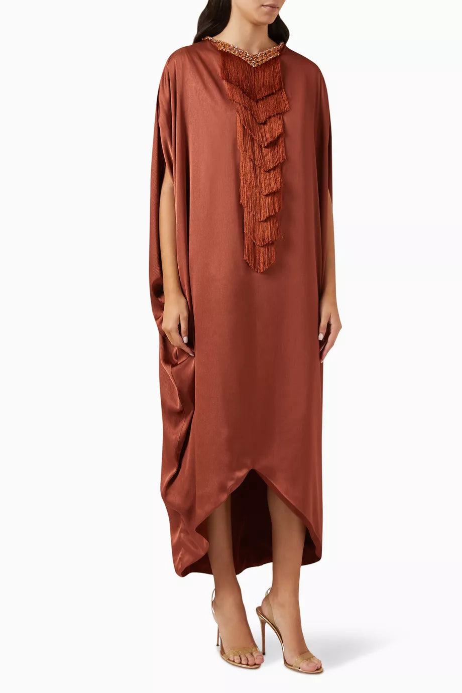 Embellished Tiered Fringe Kaftan