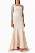 Cut-out Mermaid Gown in Crepe