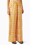 Maize Check Fields Pants in Silk
