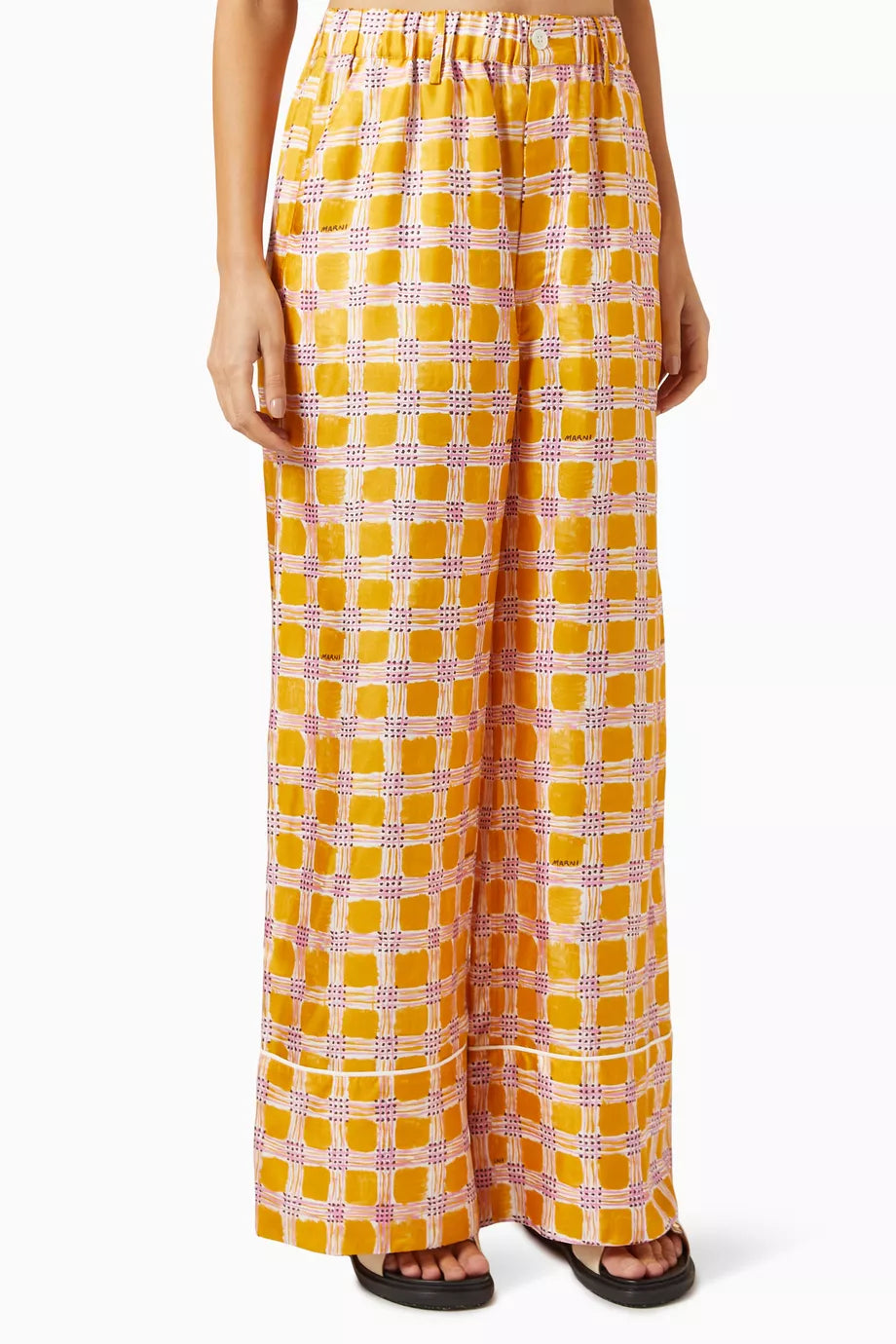 Maize Check Fields Pants in Silk
