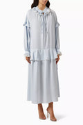 Lace Ruffle-trimmed Maxi Dress in Satin-crepe