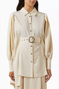 Belted Blouse in Crepe