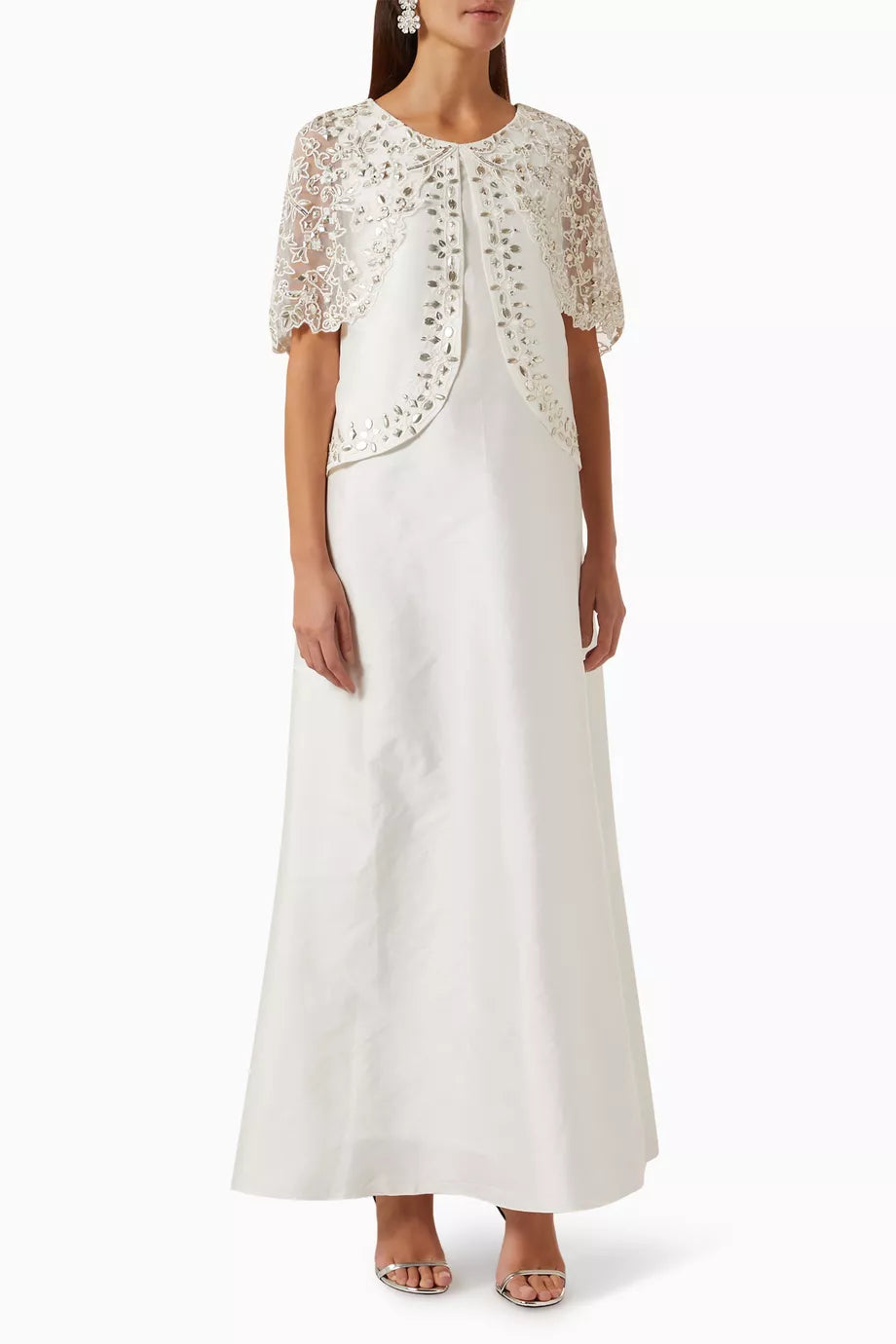 Adriana Embellished Kaftan in Taffeta & Tulle