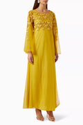 Marquee Embellished Kaftan in Silk-tulle